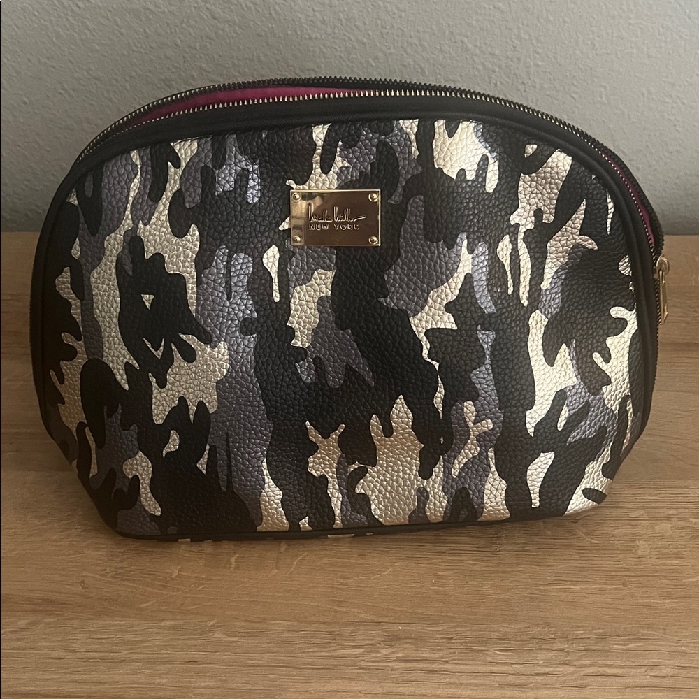 Nicole Miller Black and Gray Camouflage Bag
